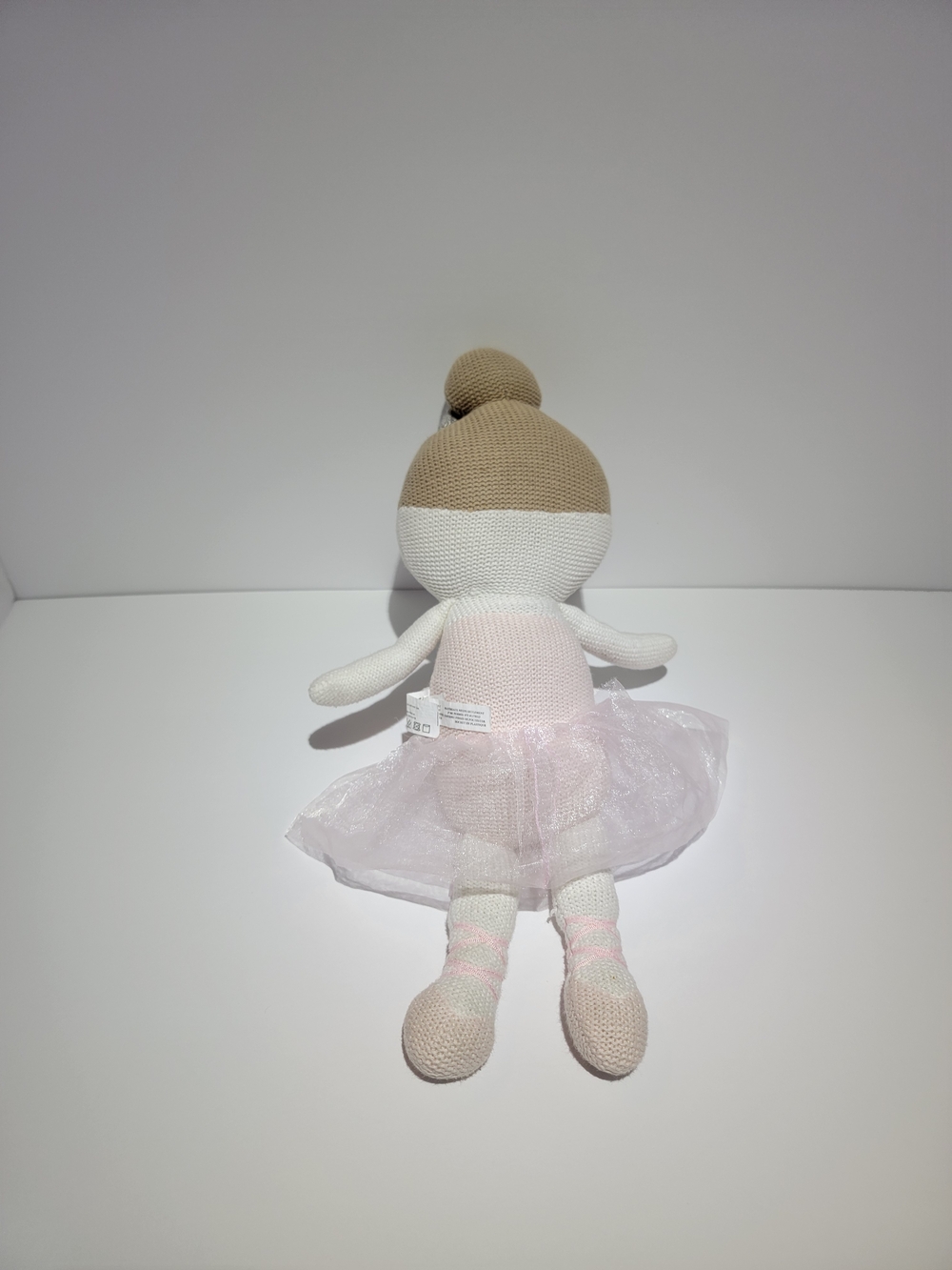 Emma Ballerina Doll in Pink and Cream - Soft Knit Kids Toy - Picture 6 of 6